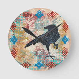 Raven Kråka Wall Clock Rund Klocka