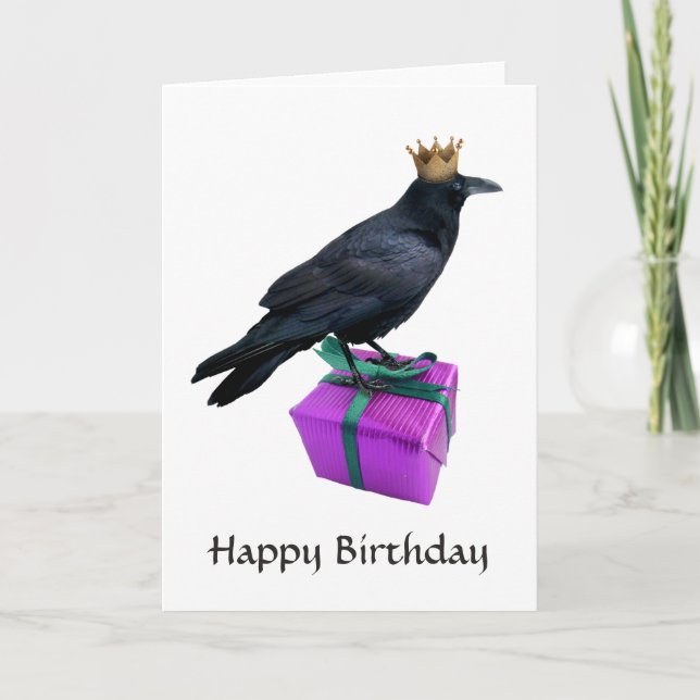 Raven Krona nuvarande födelsedagskort Kort (Framsida)