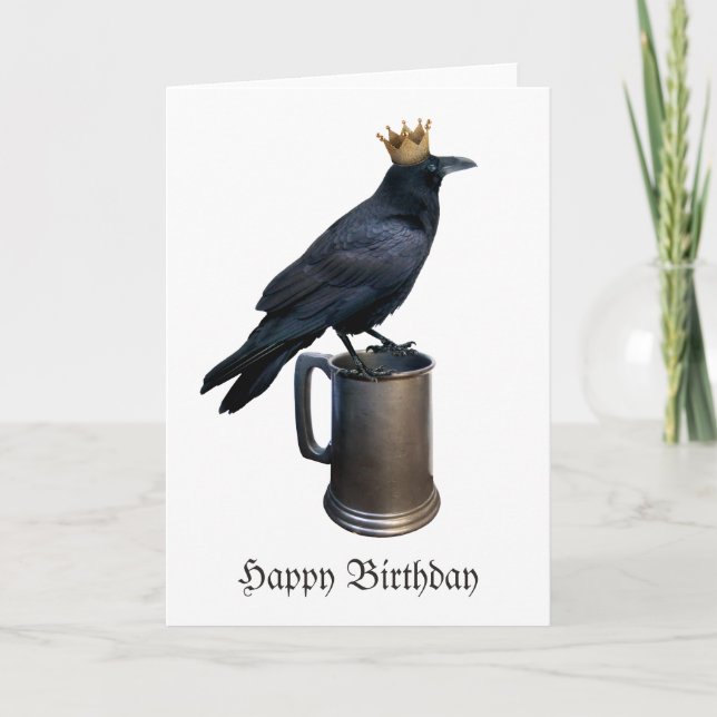 Raven Krona Stein Birthday Card Kort (Framsida)