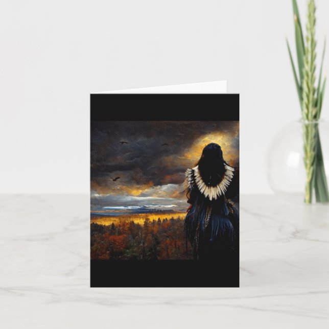 Raven kvinna anteckningskort (Framsida)