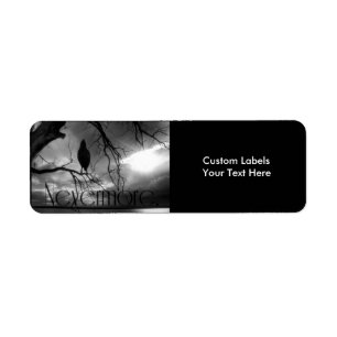 Raven Labels - Icke desto mer Sunbeams Träd B&W Returadress Etikett