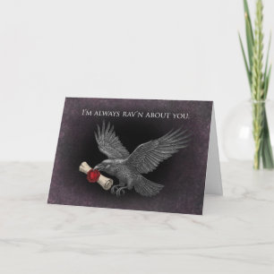 Raven Love Messenger Gothic Dark Valentine Love  Kort