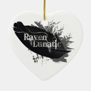 Raven Lunatic Roligt Quote for Raven Bird Älskare Julgransprydnad Keramik