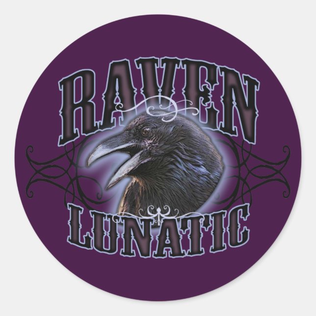 Raven Lunatic Runt Klistermärke (Framsida)