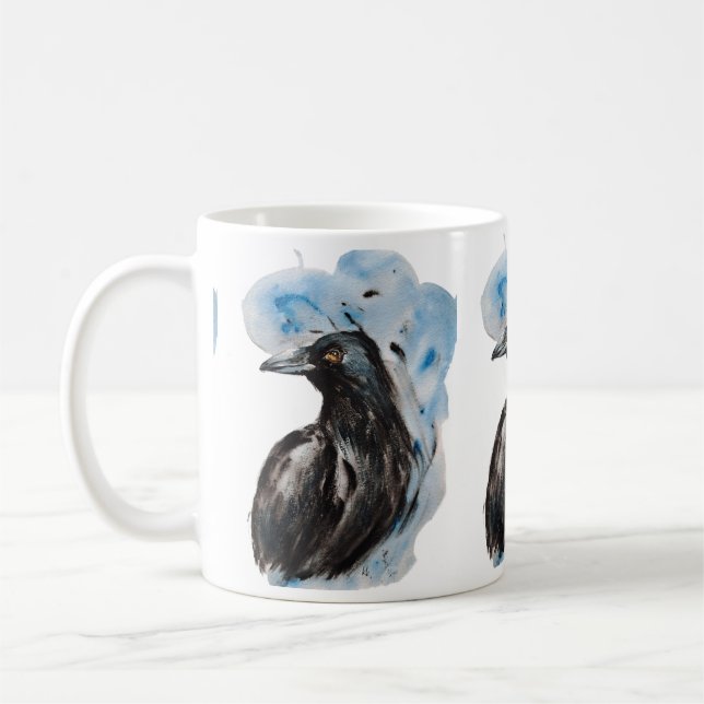 Raven Magic Harmony Totem Harmony Watercolor Mysti Kaffemugg (Vänster)