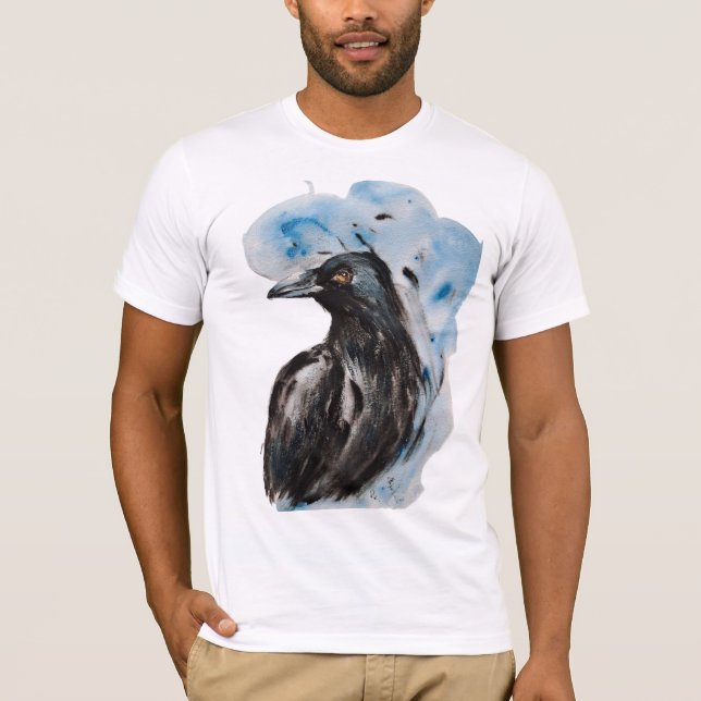 Raven Magic Harmony Totem Harmony Watercolor Mysti T Shirt (Framsida)