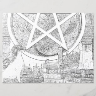 Raven Magick Pagan Wicca Coloring Page