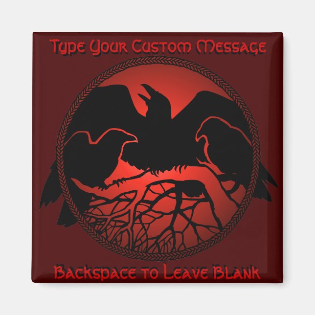 Raven Magnet Raven Personlig Fridge Magnet Gift (Framsidan)