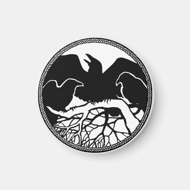 Raven Magnets Raven Native Art Fridge Magnet Gift (Framsidan)