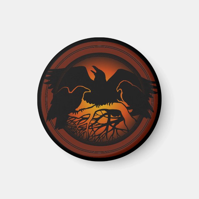 Raven Magnets Raven Native Art Fridge Magnet Gift (Framsidan)