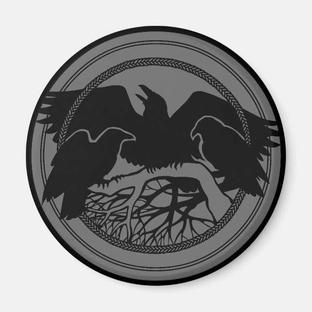 Raven Magnets Raven Native Art Kylskåpsmagnet Pres (Framsidan)