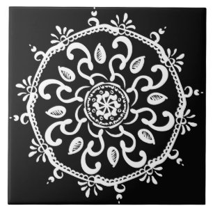 Raven Mandala Kakelplatta