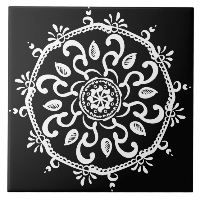 Raven Mandala Kakelplatta (Framsidan)