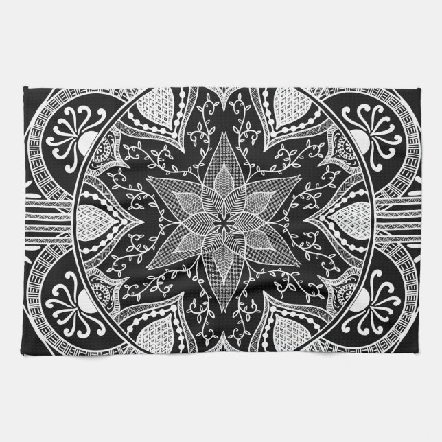 Raven Mandala Kökshandduk (Horisontell)