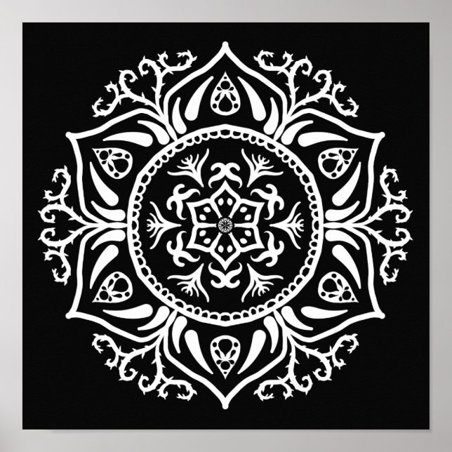 Raven Mandala Poster (Framsidan)