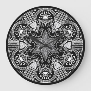 Raven Mandala Stor Klocka