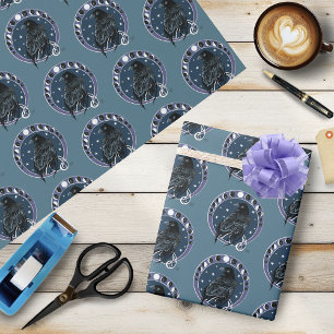 Raven Måne Phases Stars Blue Presentpapper
