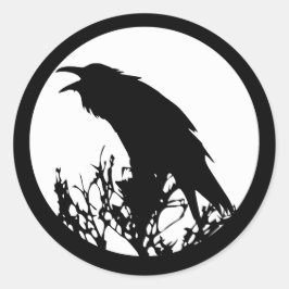 Raven Måne Runt Klistermärke