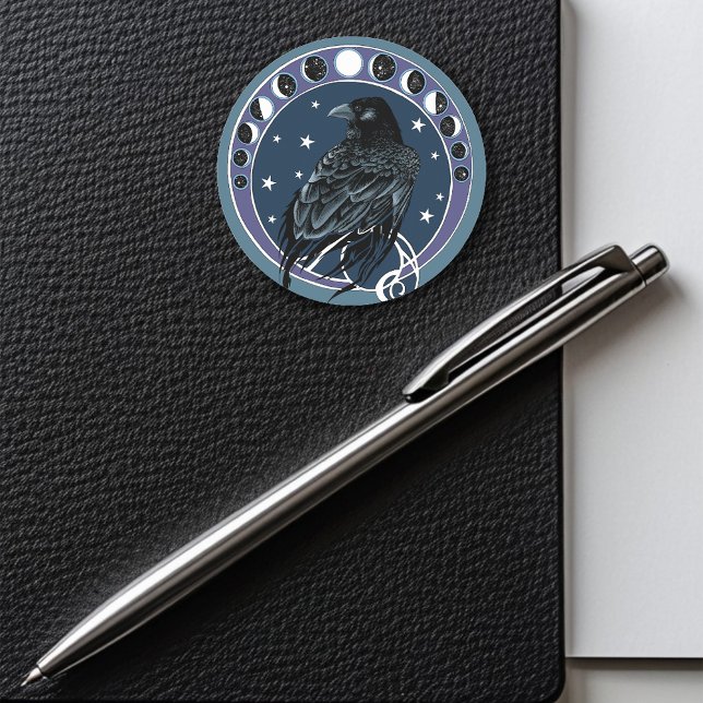Raven Måne Runt Klistermärke (Skapare uppladdad)