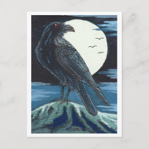 Raven & månen vykort