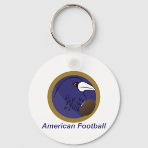 Raven med amerikansk fotboll boll nyckelring