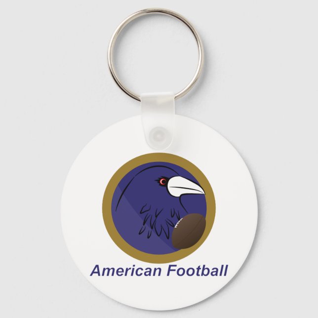 Raven med amerikansk fotboll boll nyckelring (Framsida)