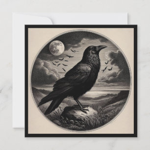 Raven med Måne och Sea Kort