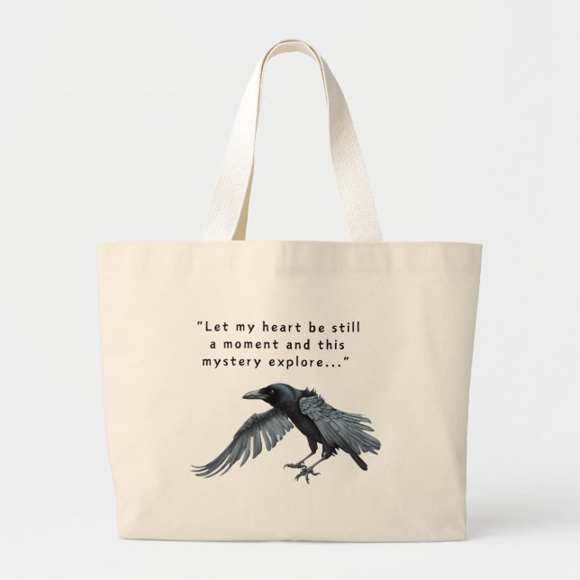 Raven med poe-citat Tote Bag Jumbo Tygkasse (Framsidan)