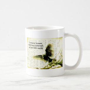 Raven med poe-offert och handskrift kaffemugg
