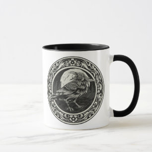 Raven Medallion Carving Art Bird Nature Mugg