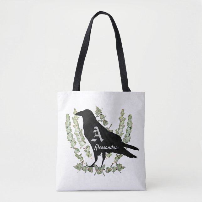 Raven Monogram Spirit Animal Totem Tygkasse (Framsida)