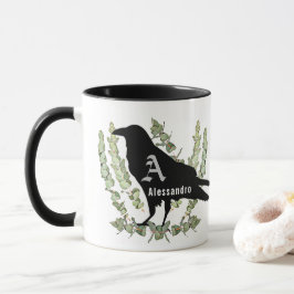 Raven Monogram Unisex Spirit Animal Eucalyptus Mug Mugg