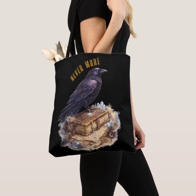 Raven Never More Mystical Crow Unisex Tygkasse (Närbild)