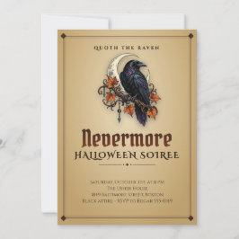 Raven Nevermore Gotisk Halloweenfest Invitation Inbjudningar
