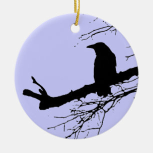 Raven och Dead Träd Julgransprydnad Keramik