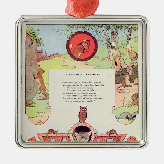 Räven och druvorna julgransprydnad metall (Framsidan)