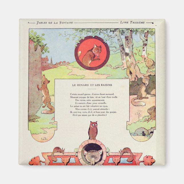 räven och druvorna magnet (Framsidan)