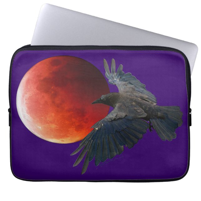 Raven och Eclipsing Måne Laptop sleeve (Framsidan)