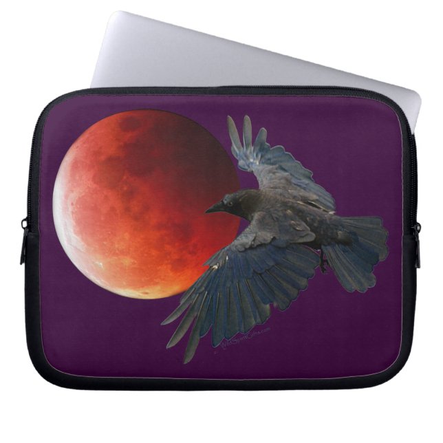 Raven och Eclipsing Måne Laptop sleeve (Framsidan)