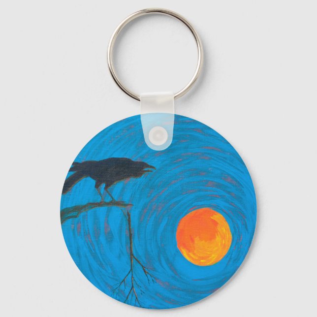 Raven och Full Moon Nyckelring (Framsida)