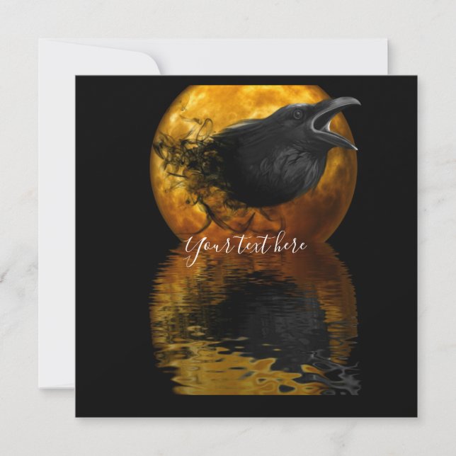 Raven och Golden Måne Inbjudningar (Framsida)