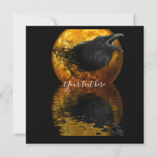 Raven och Golden Måne Inbjudningar