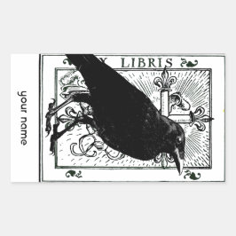 Raven och Kor Bookplate Stickers Rektangulärt Klistermärke