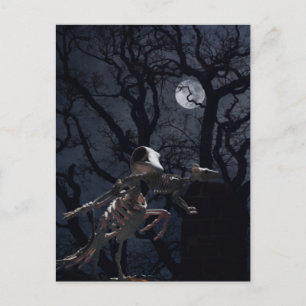 Raven och Råtta Skeleton i Moonlight Vykort
