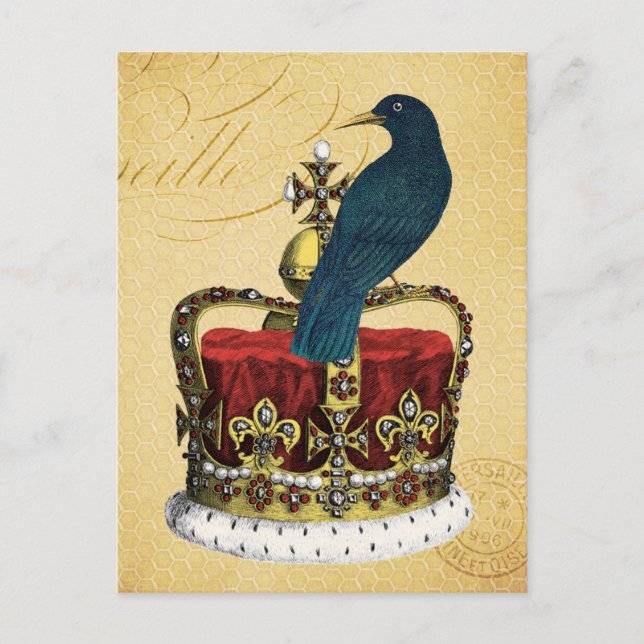 Raven och Royalet Krona Vykort (Framsida)