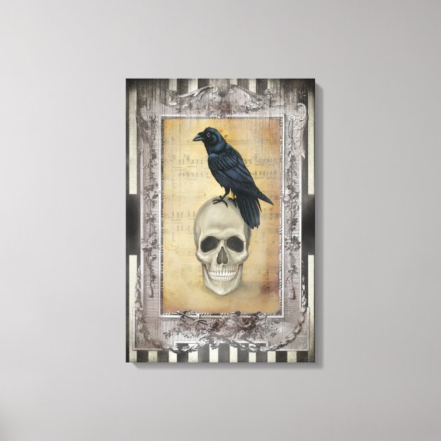Raven och skalle canvastryck (Framsida)