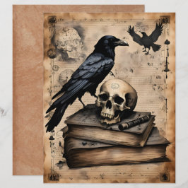 Raven och Skalle Magi Scrapbook Papper