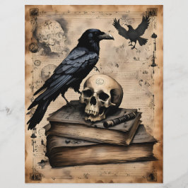 Raven och Skalle Magi Scrapbook Papper