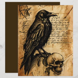 Raven och skalle skrotjournal sida skrapbok papper