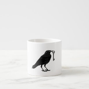 Raven och Skeleton Nyckel Espresso Kopp Espressomugg